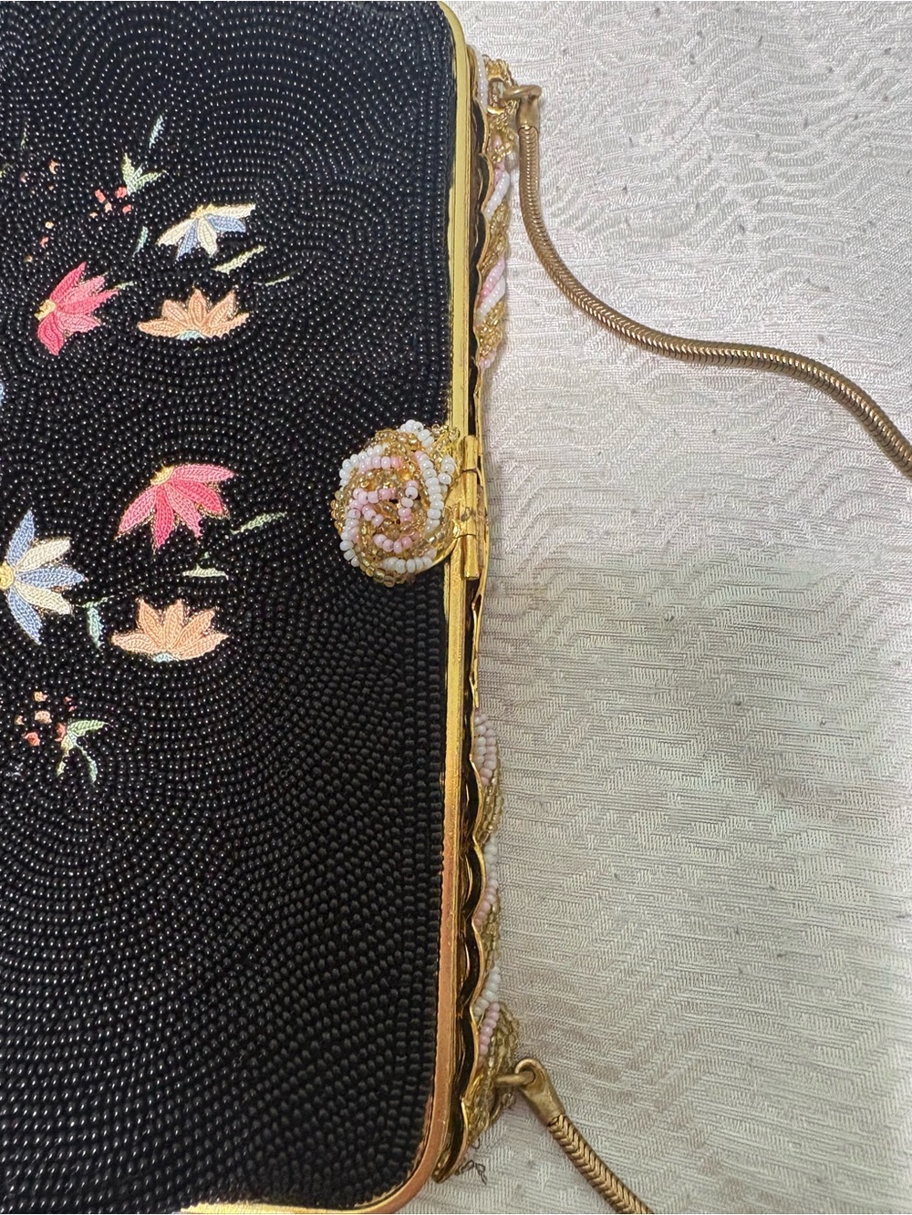 Antique Made in France Handmade Beaded Small Purse